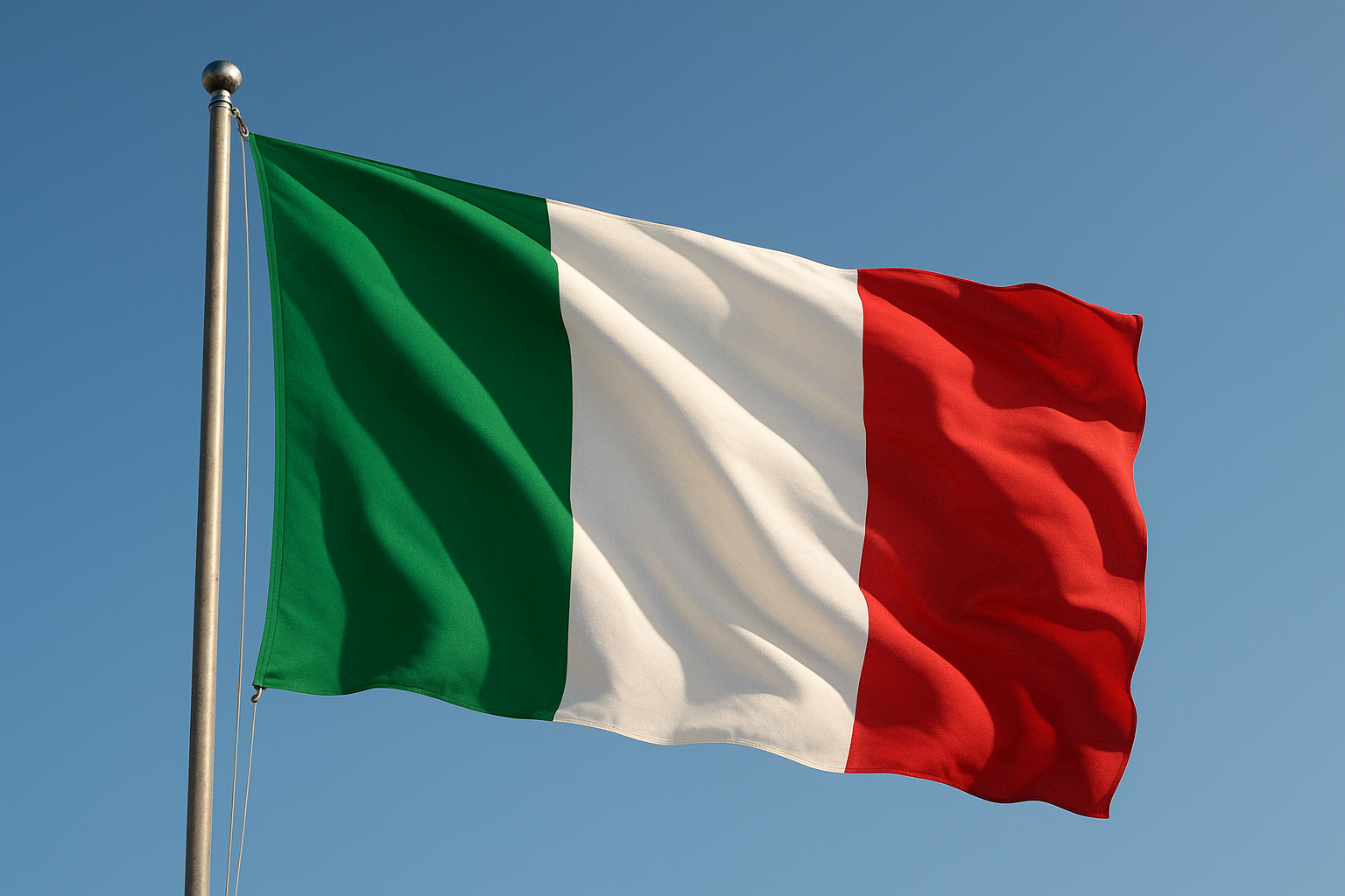 Bandiera italiana che sventola